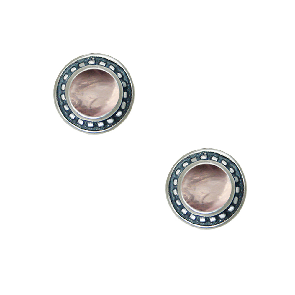 Sterling Silver Little Rose Quartz Post Stud Earrings